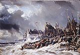 Hurricane before Saint Malo by Eugene Isabey